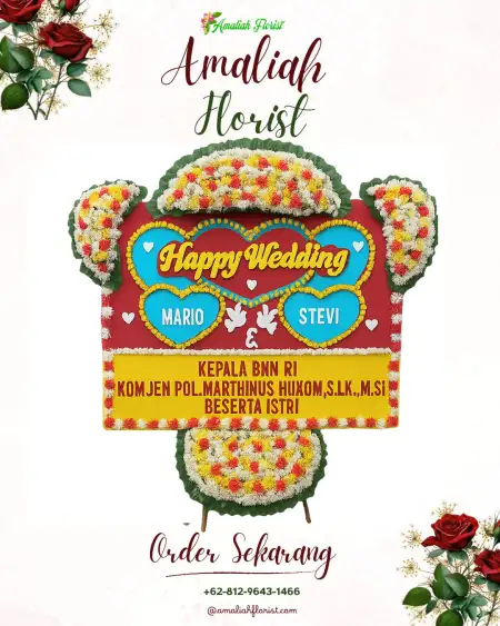 Papan Bunga Pernikahan Araya